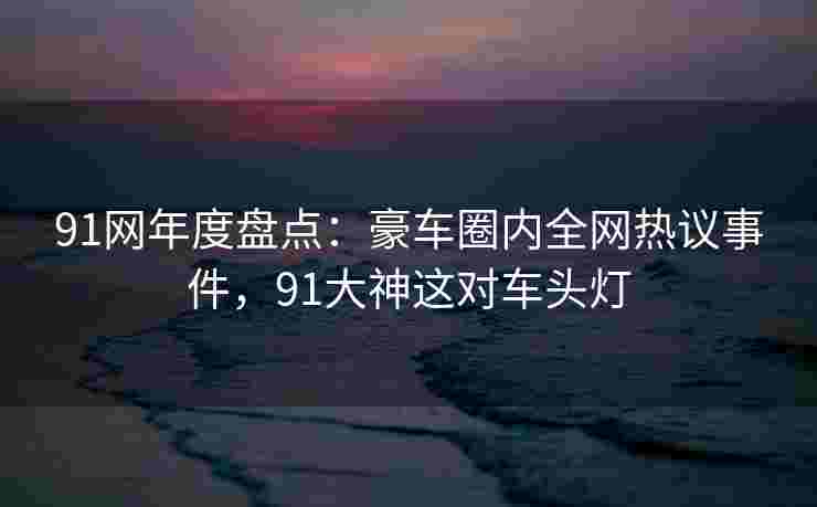 91网年度盘点：豪车圈内全网热议事件，91大神这对车头灯