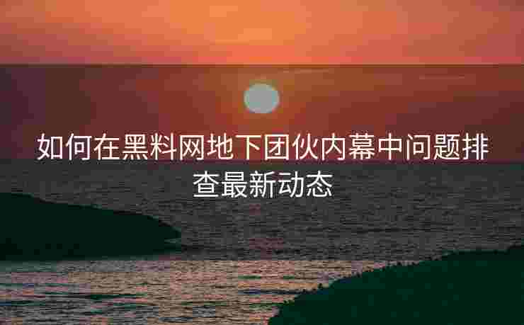 如何在黑料网地下团伙内幕中问题排查最新动态