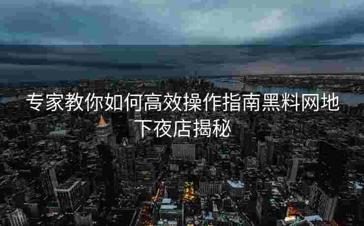 专家教你如何高效操作指南黑料网地下夜店揭秘