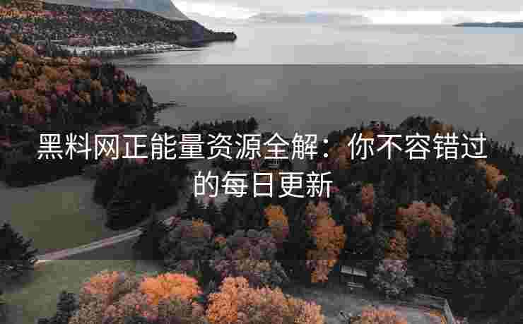 黑料网正能量资源全解：你不容错过的每日更新